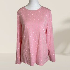 Style & Co. Pink Polka Dot Long Sleeve Tee – Size Large (NWT)